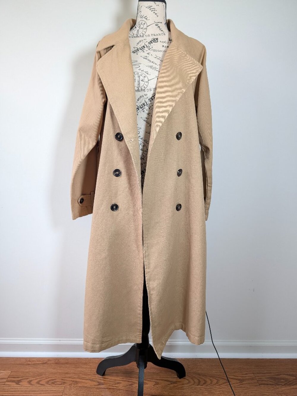Forever 21 Cotton Trench Coat Khaki Long Jacket Women’s M/L